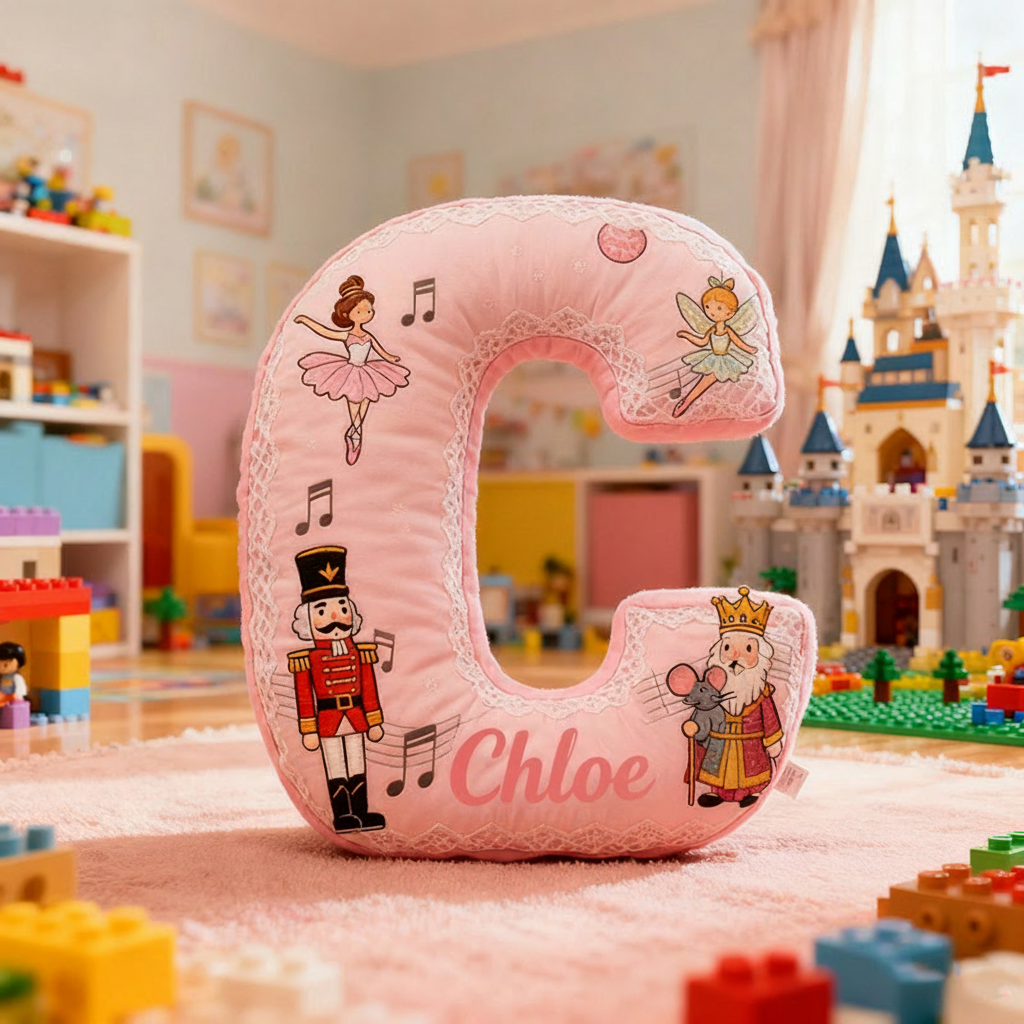 Personalized Graphic 3D Print Nutcracker Ballet Dance Pillow With Your Own Name Soft Stuffed Toy for Kids Unique Decorative Cushion for Girls' Room