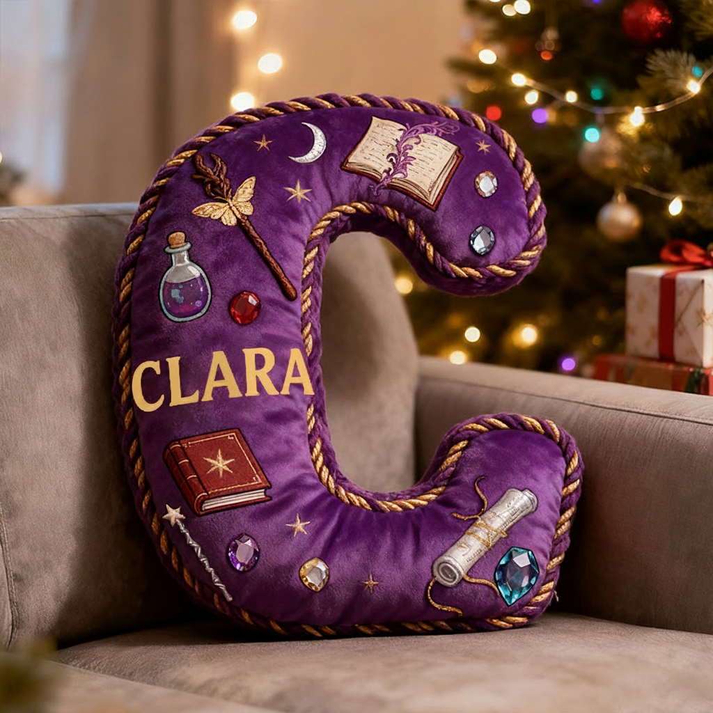 Personalized Magic Academy Pillow Decorated with Magic Scrolls Magic Potions Magic Wands Graphic 3D Print Pillow for Kids and Magic Lovers