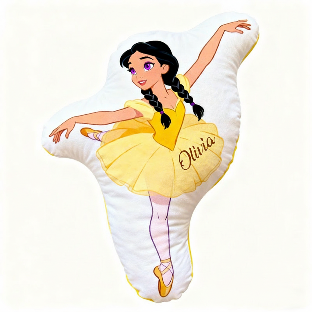 Personalized Cartoon Ballet Dancer Shaped Pillow for Dance Lovers Pillow Christmas Gift for Kids