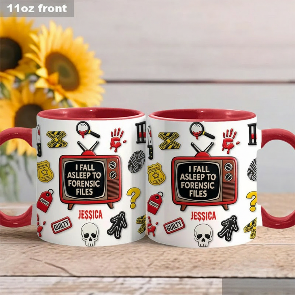Personalized 3D Effect I Fall Asleep Crime Watching Mug TV Show Mug Movie Lover Gift for Friend Birthday Gift