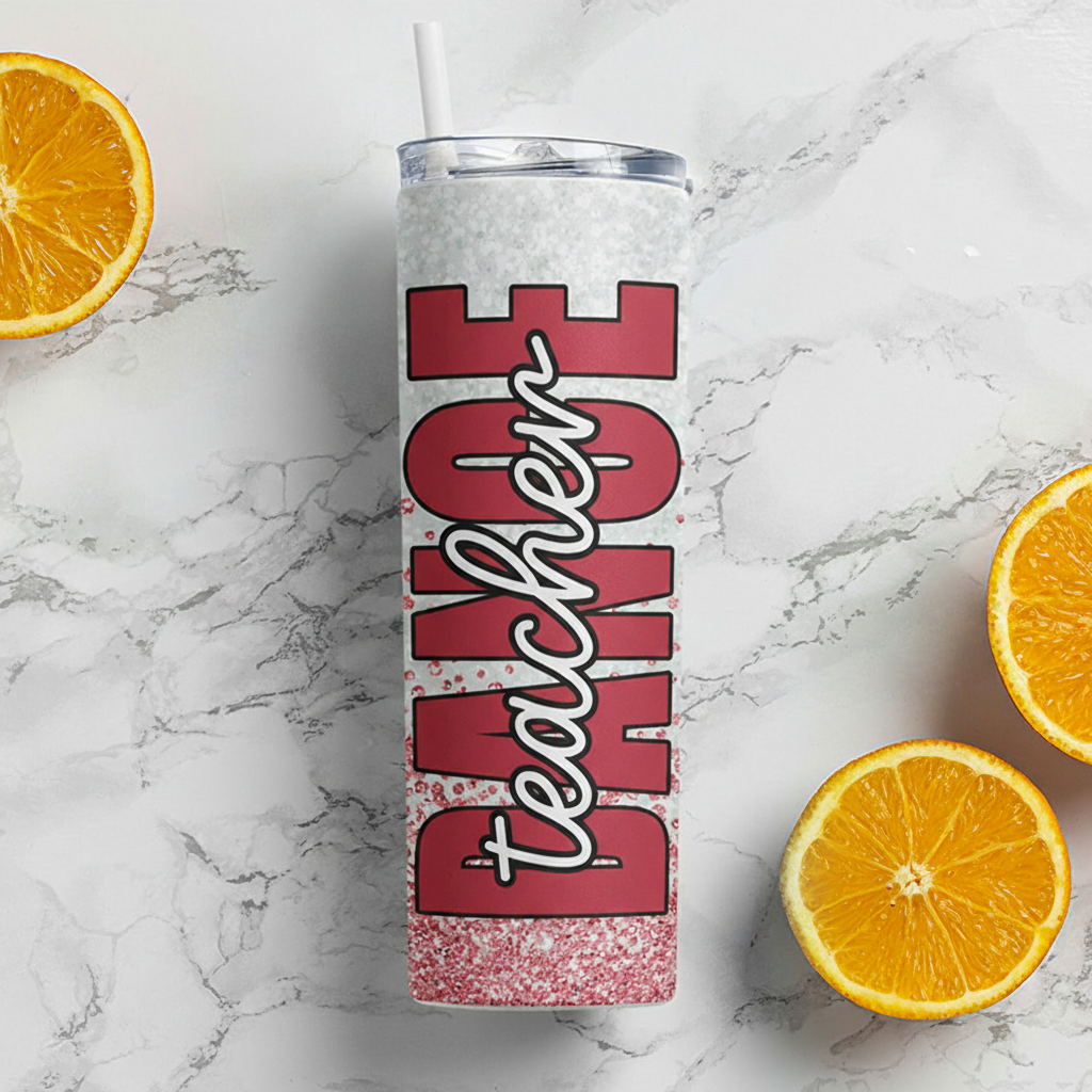 Personalized Glitter Style Tumbler Gifts for Dance Teacher Dance Lover Tumbler Gift for Teacher