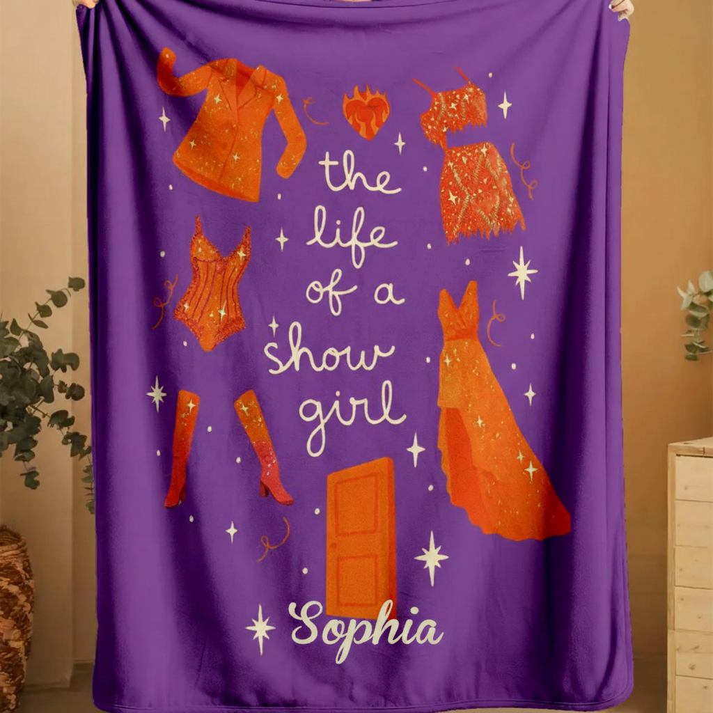 Personalized Life of a Show Girl Blanket Flannel Blanket Ballet Lover Blanket with Name for Dance Lovers Dancer