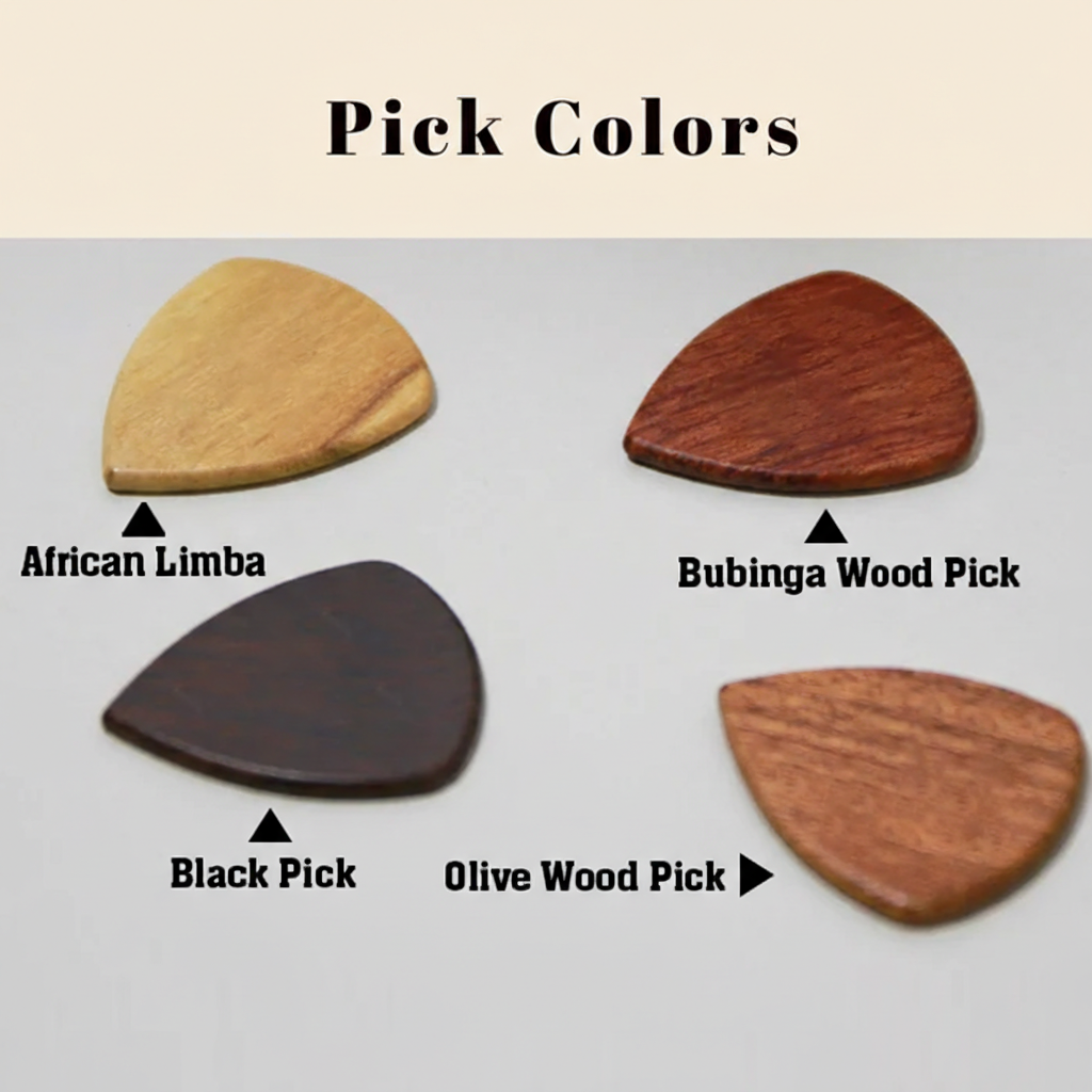 Personalized Wooden Guitar Picks with Case Custom Guitar Pick Holder Plectrum Box Guitar Player Gift