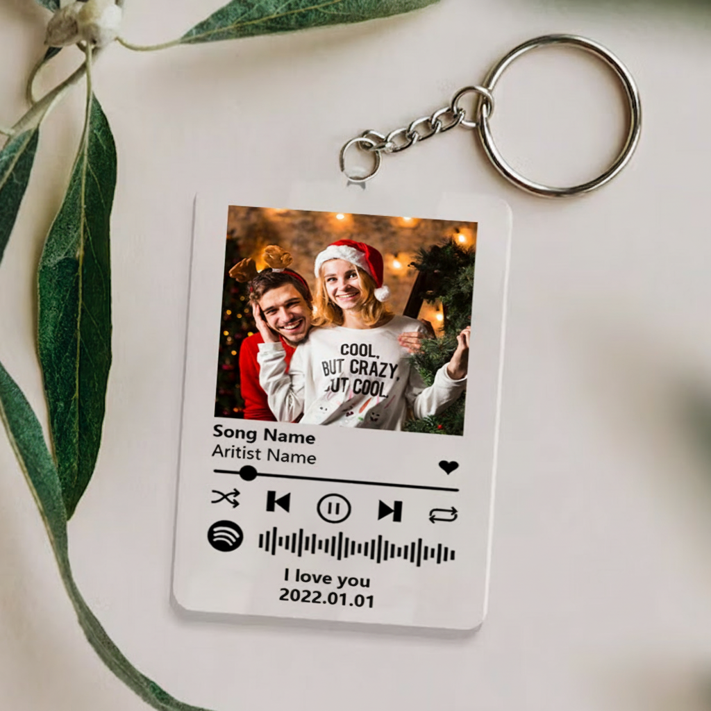Personalized Keychain for Music Lovers and Personalized Acrylic Keychain Custom the Song and Photo and Album Cover