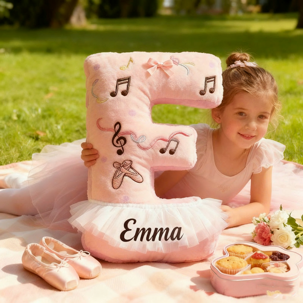 Personalized Graphic 3D Print Ballet Pillow With Your Own Name Soft Stuffed Toy for Kids Unique Decorative Cushion for Girls' Room