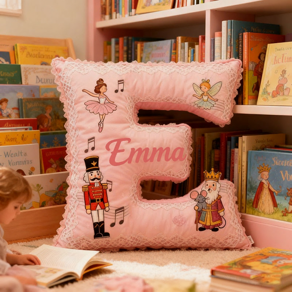 Personalized Graphic 3D Print Nutcracker Ballet Dance Pillow With Your Own Name Soft Stuffed Toy for Kids Unique Decorative Cushion for Girls' Room