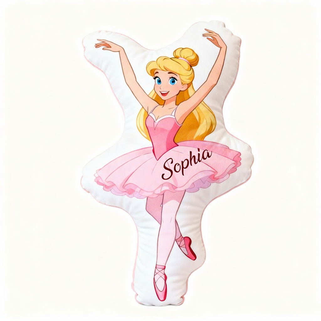 Personalized Cartoon Ballet Dancer Shaped Pillow for Dance Lovers Pillow Christmas Gift for Kids
