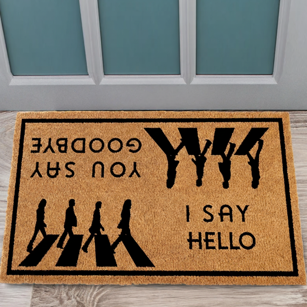 Personalized Hello Goodbye Doormat Musical Welcome Mat New Home Gift Mat