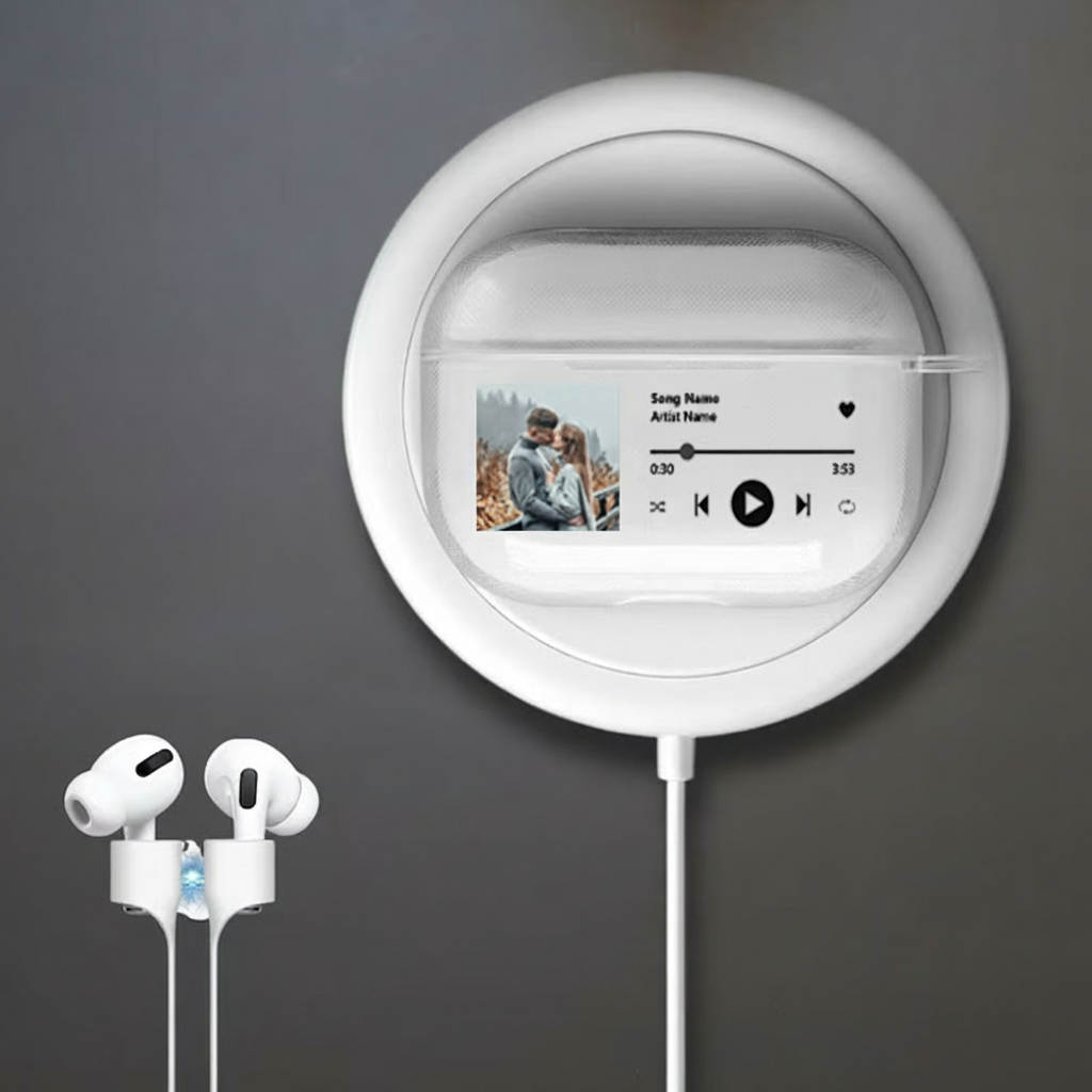 Personalized Music Plaque Earphone Protective Cover Album Cover  and Custom Music Player Display and Audio Control and Music Player