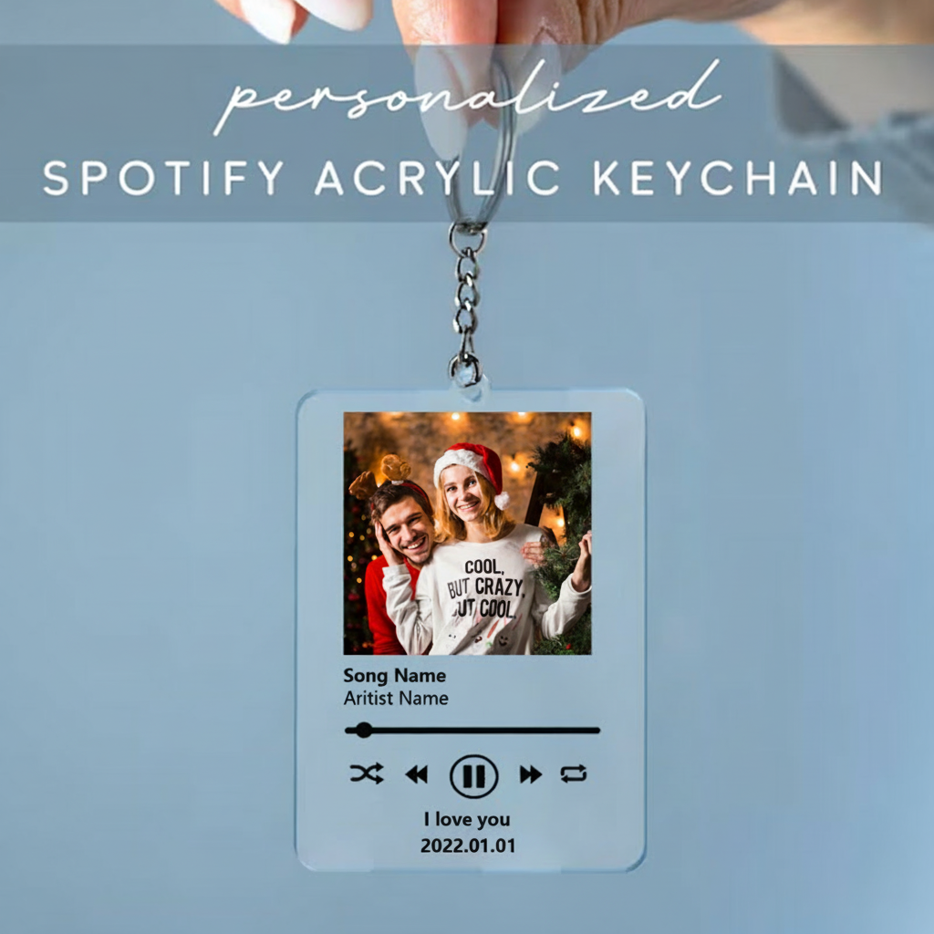 Personalized Keychain for Music Lovers and Personalized Acrylic Keychain Custom the Song and Photo and Album Cover