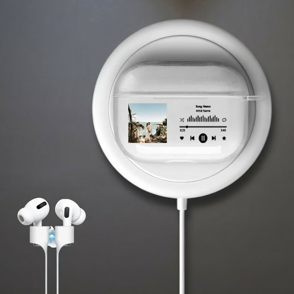 Personalized Music Plaque Earphone Protective Cover Album Cover  and Custom Music Player Display and Audio Control and Music Player