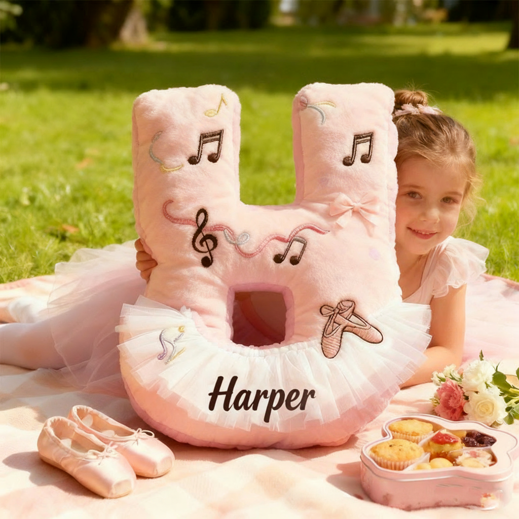 Personalized Graphic 3D Print Ballet Pillow With Your Own Name Soft Stuffed Toy for Kids Unique Decorative Cushion for Girls' Room