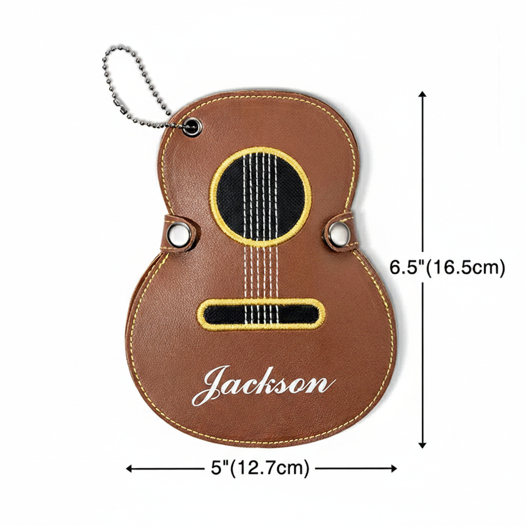 Personalized Your Handwriting Guitar Shaped Sleeve Custom Guitar Pick Holder Gift for Guitarist Guitar Pick Case