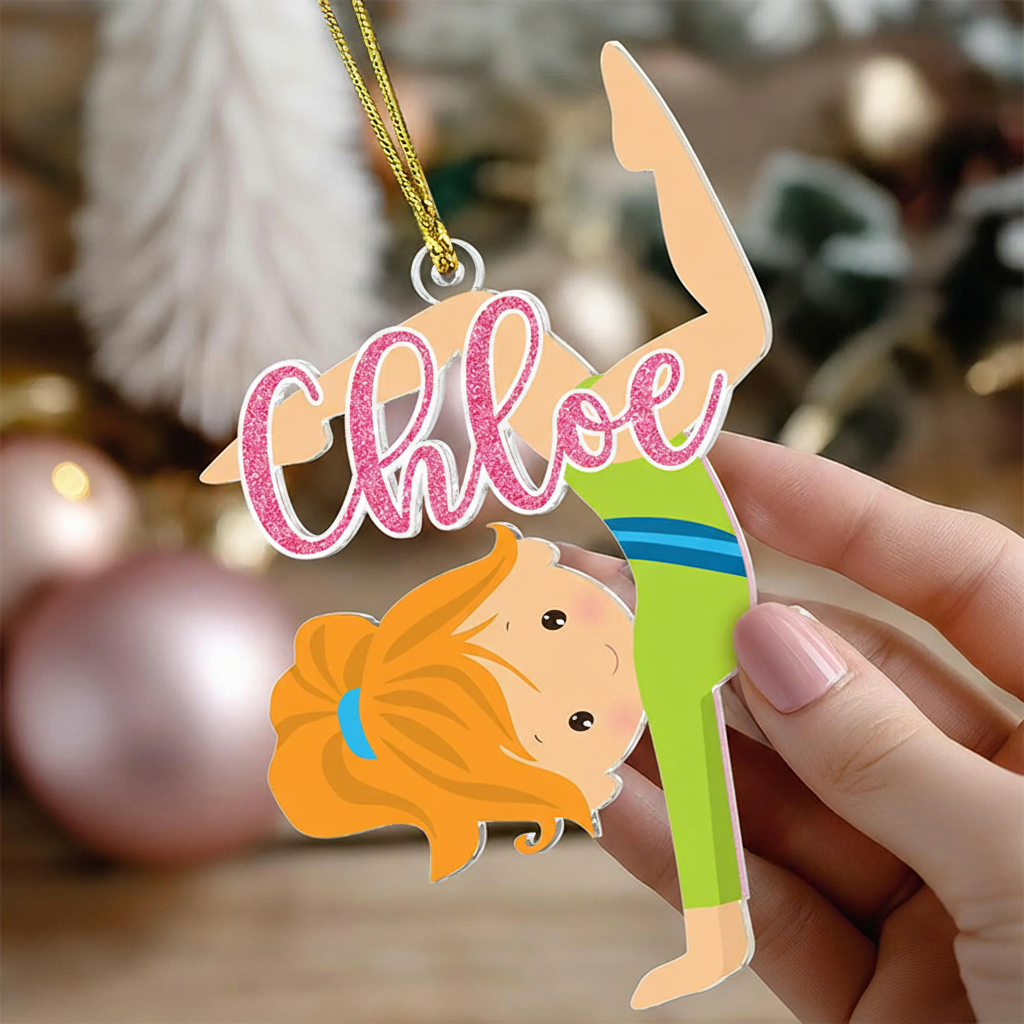 Personalized Cute Cartoon Gymnastic Girl Christmas Acrylic Ornament Dance Lovers Christmas Gift Dancer Xmas Gift Christmas Decor