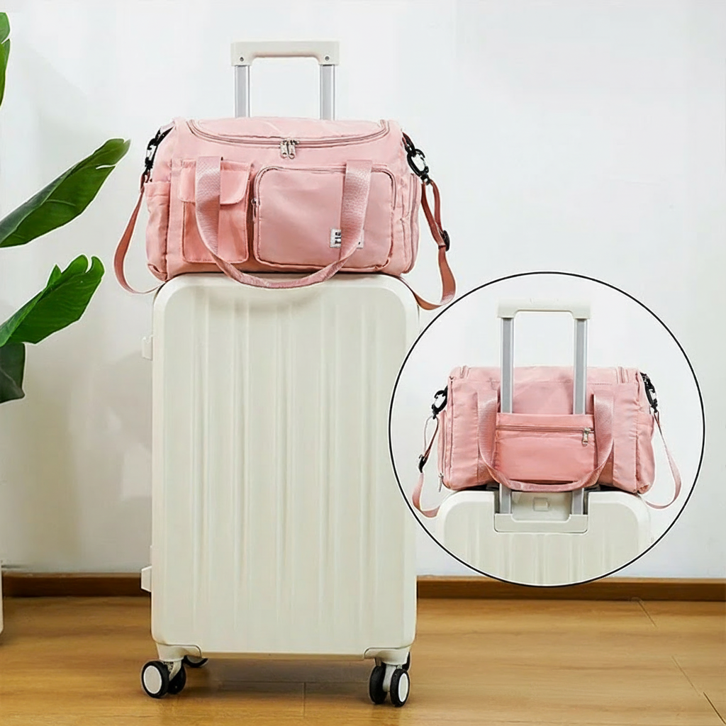 Personalized Gymnastic Girl Waterproof Large Travel Duffle Bag Dance Bag with Shoe Compartment and Shoulder Strap for Dance Lover