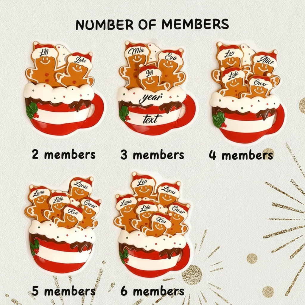 Personalized Gingerbread Family Pillow Custom Name Xmas Cushion Holiday Decor Gift Gingerbread Mug Pillow Merry Christmas 2025