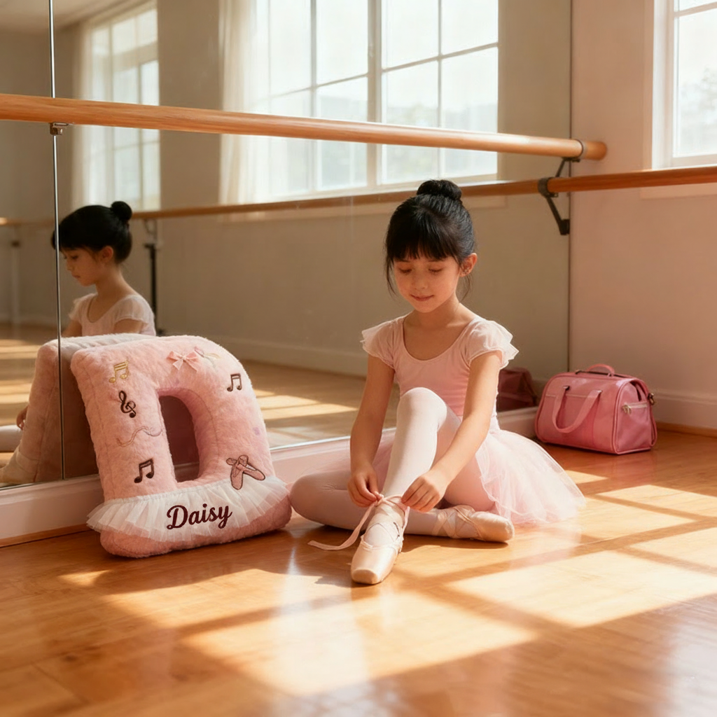Personalized Graphic 3D Print Ballet Pillow With Your Own Name Soft Stuffed Toy for Kids Unique Decorative Cushion for Girls' Room