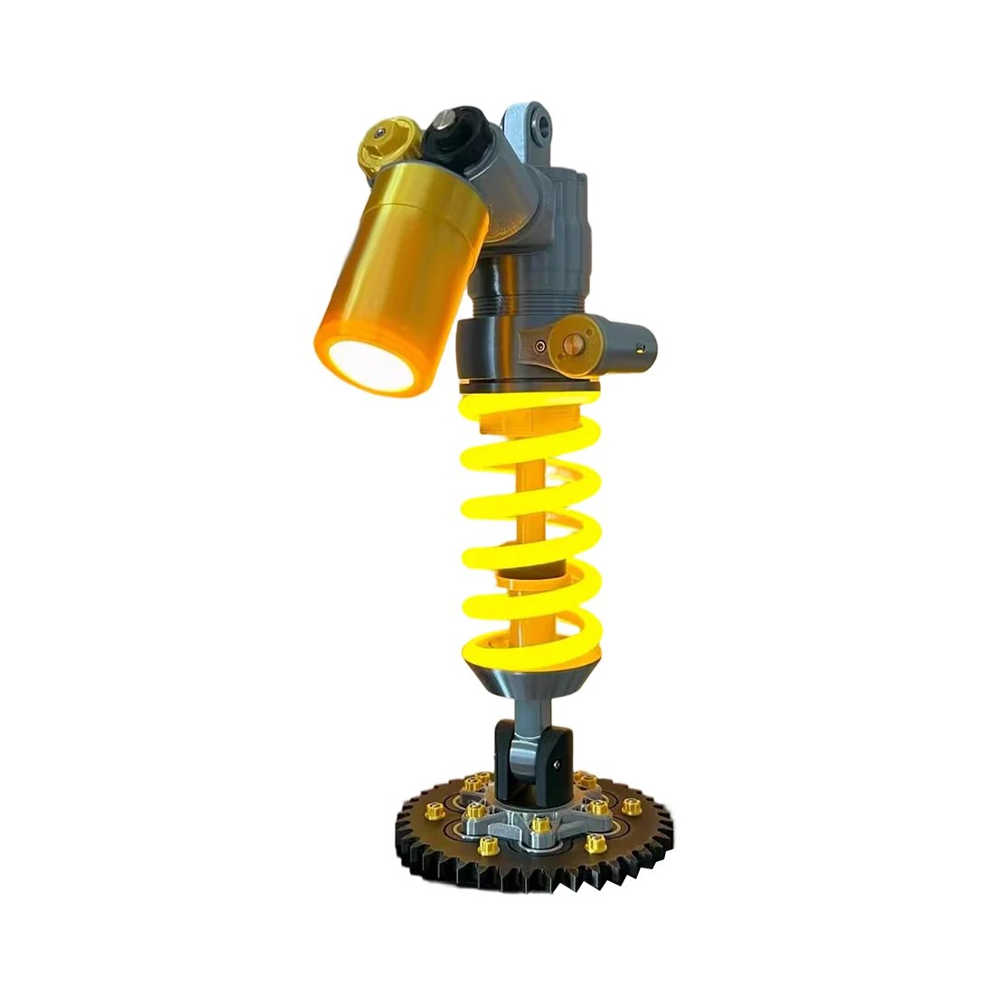 Creative Automotive Shock Absorber Desk Lamp, Simulation Damper Spring LED Night Light, Unique Present for Car Enthusiasts Men Dad, Rechargeable Port Available