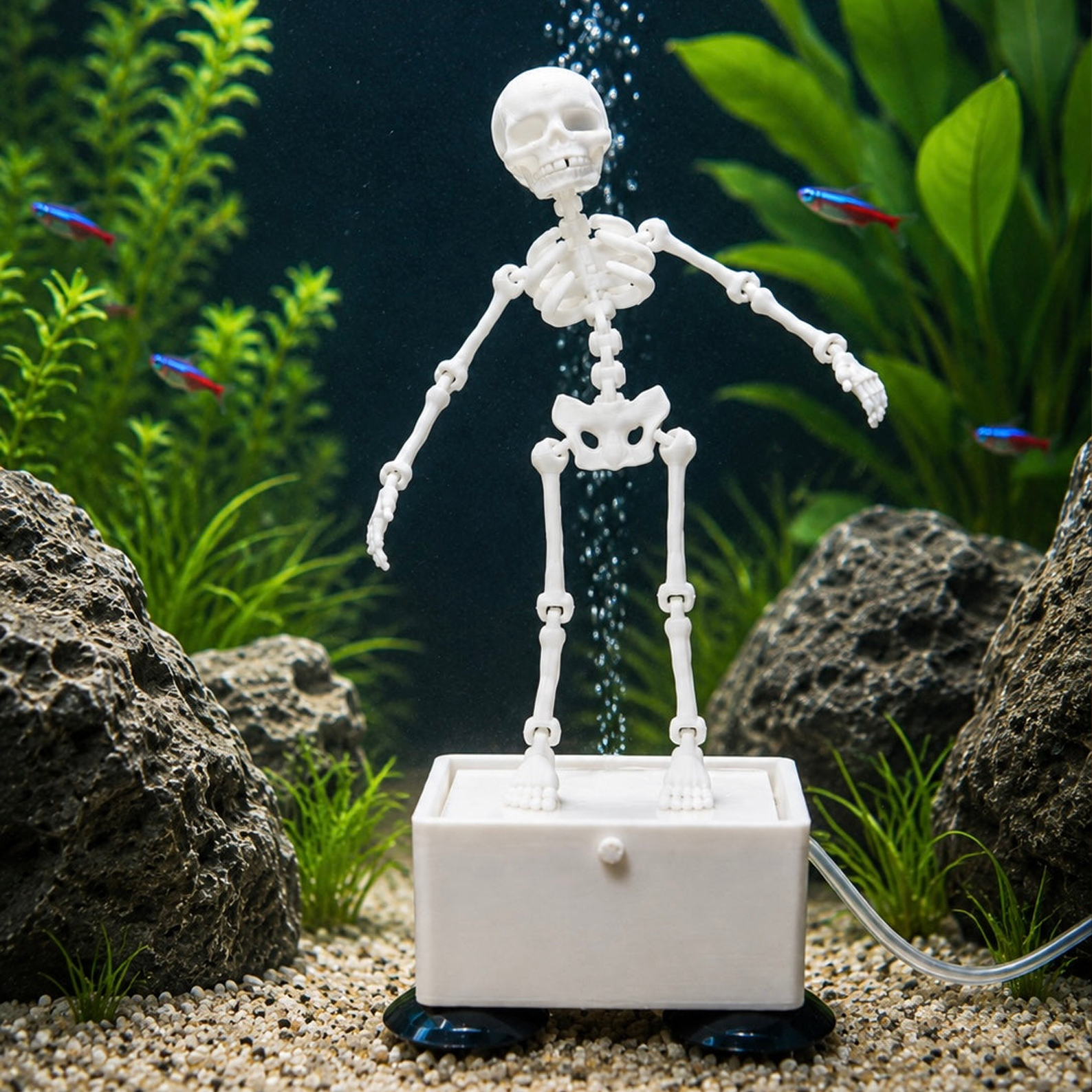 3D Dancing Skeleton Fish Tank Decoration