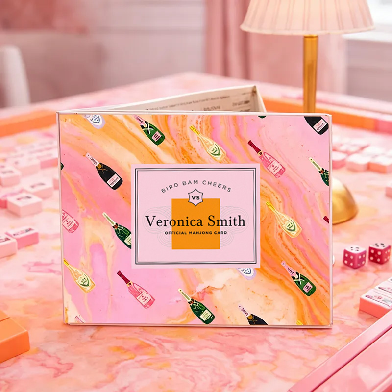 Personalized Champagne Themed Birthday Cheers Mahjong Tile Set Template for Mahjong Lovers