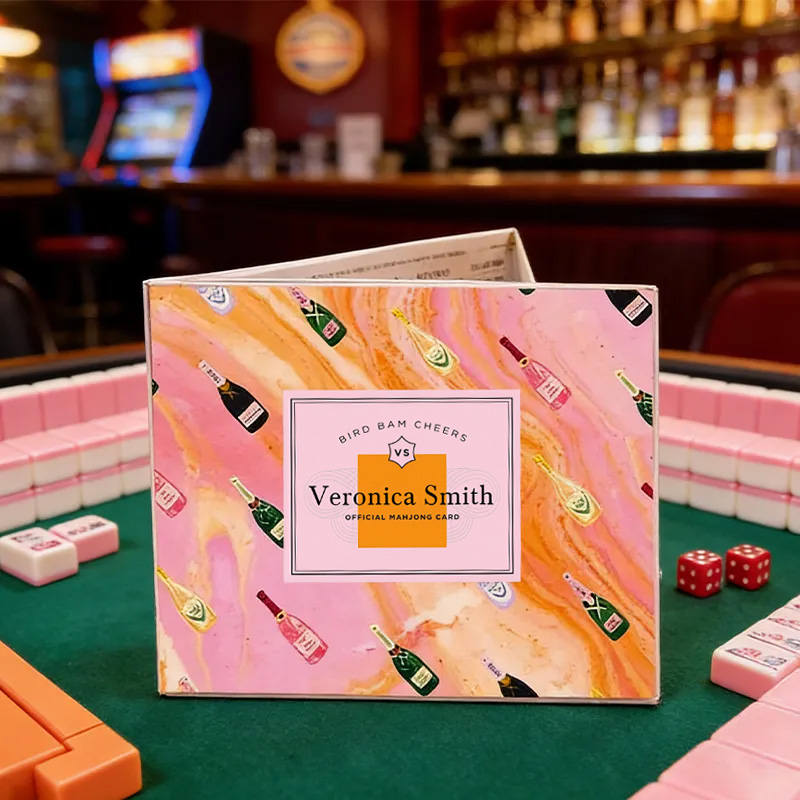 Personalized Champagne Themed Birthday Cheers Mahjong Tile Set Template for Mahjong Lovers