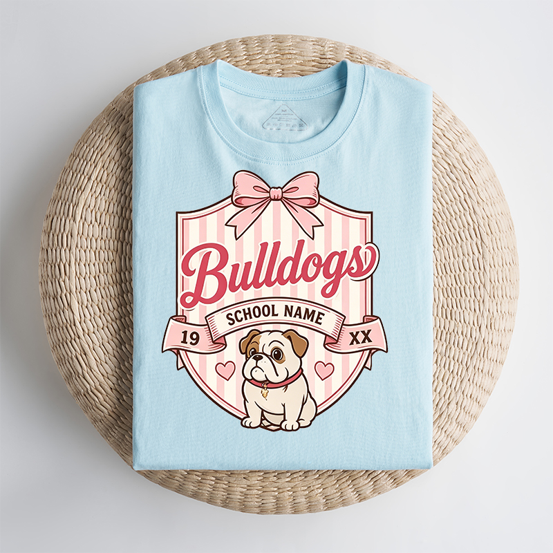 Personalized Classic Mascot T-Shirt Student Cheer T-Shirts Featuring School Name and Year