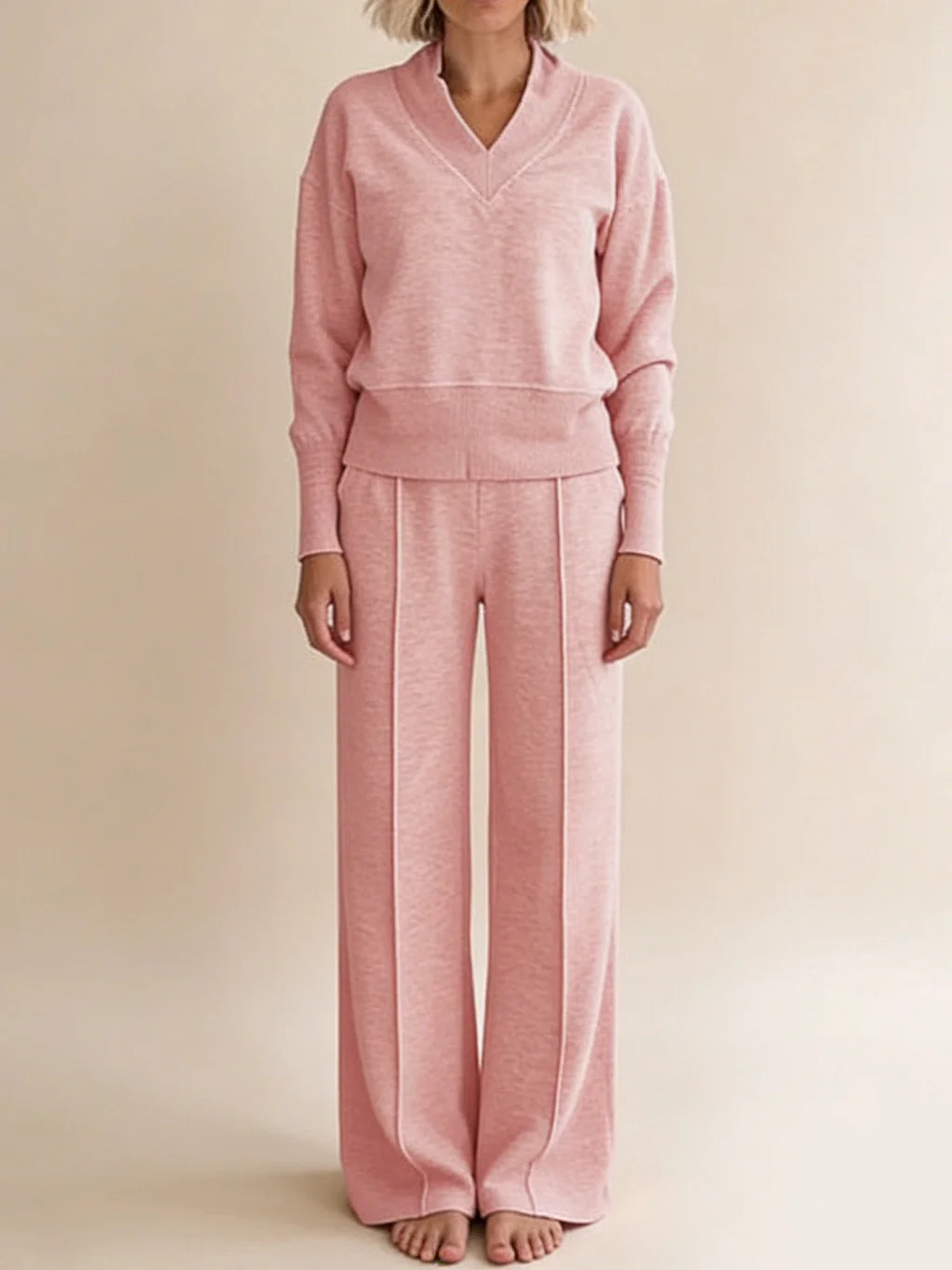 Комплект от 2 части: свободна блуза и панталон с широки крачоли