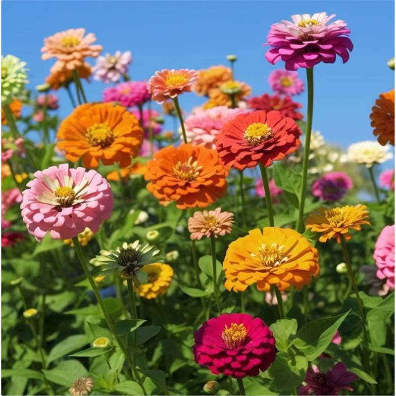 🌞💐Домашно отгледани семена от циния за 2026 г. – Giant Mix – насипни семена за засаждане на диви цветя на открито 🌸