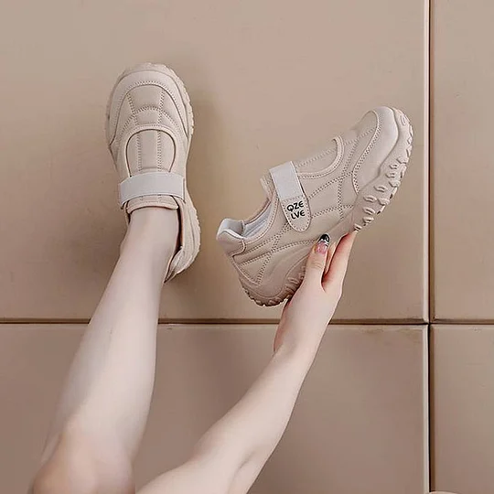 👉 👟Дамски удобни маратонки със закопчаване с каишка и масивна подметка