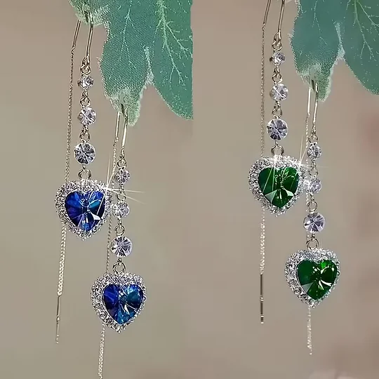 Влюбени диамантени кристални обеци