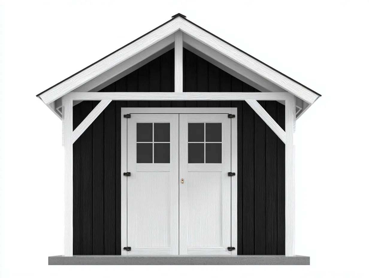 Casetta da giardino-legno-210x165x215 cm-nero-bianco-stile classico-Craftgolab