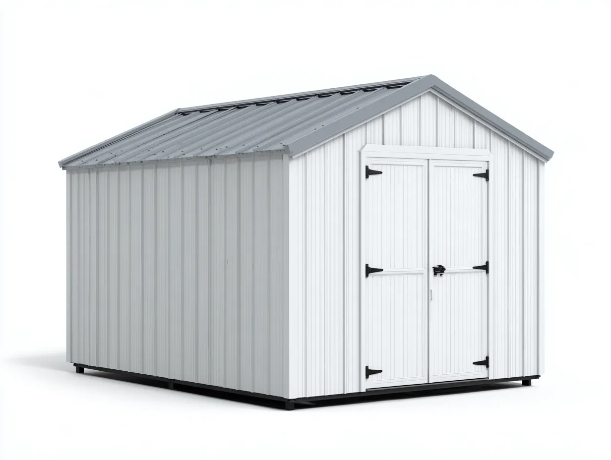 Casetta da giardino-metallo-300x220x235 cm-bianco-grigio-stile moderno-Craftgolab