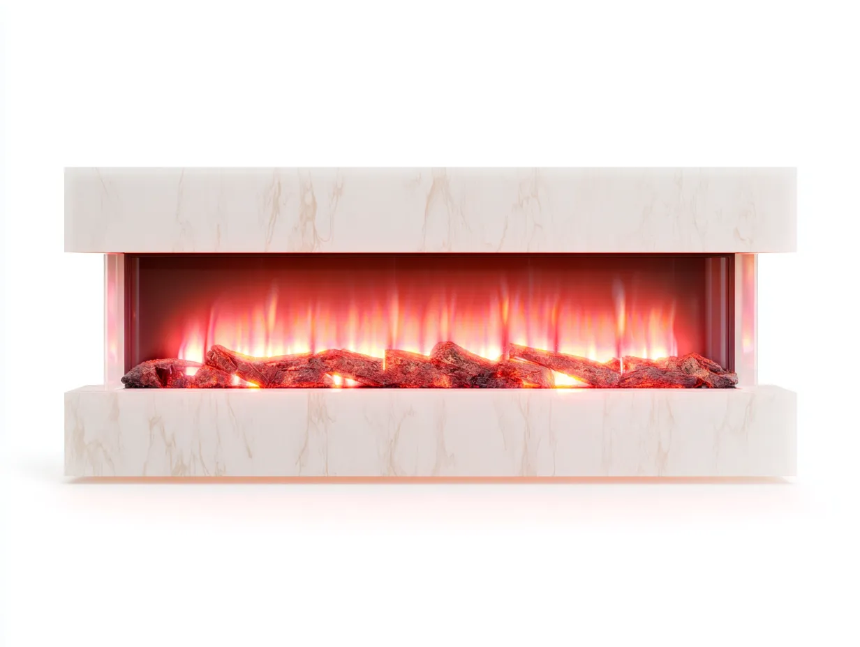 Camino - pietra composita-vetro - 160x32x50 cm - bianco - moderno-Craftgolab