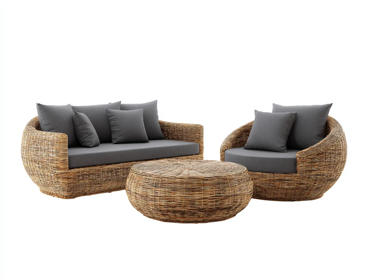 Divani da esterno-rattan sintetico-175x80x82 cm-naturale-stile moderno intrecciato-Craftgolab