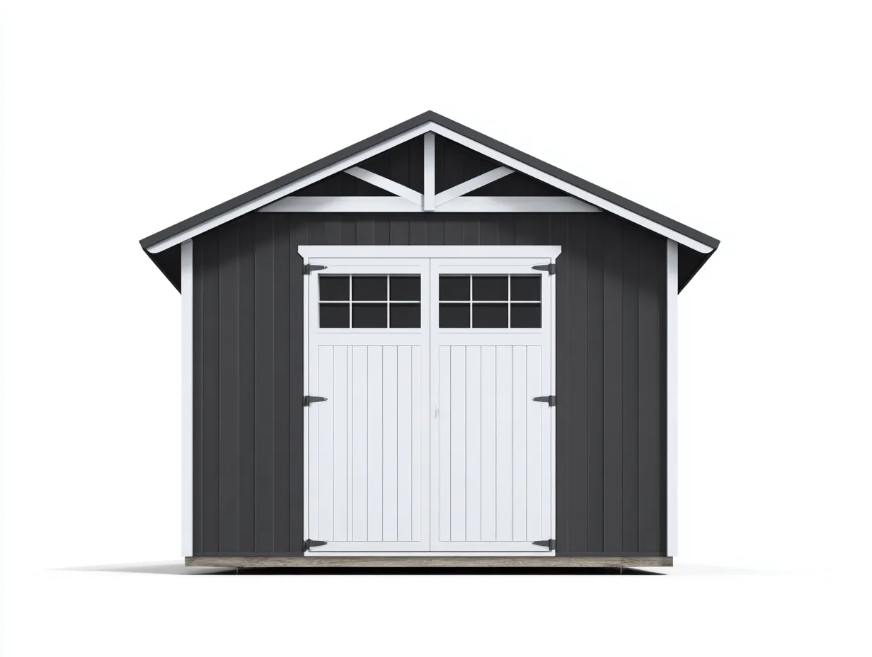 Casetta da giardino-legno-225x170x220 cm-nero-bianco-stile classico-Craftgolab