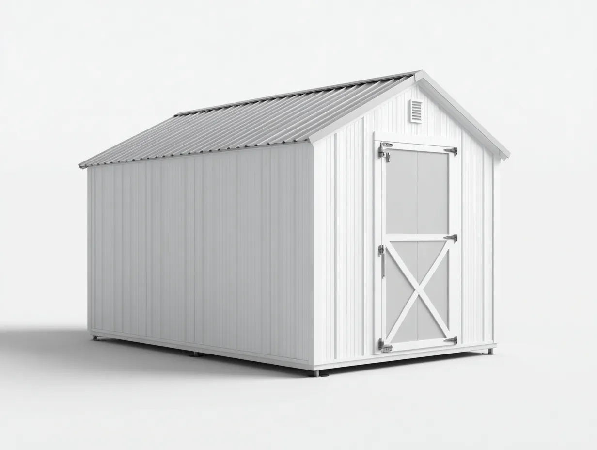 Casetta da giardino-metallo-285x210x230 cm-bianco-grigio-stile moderno-Craftgolab