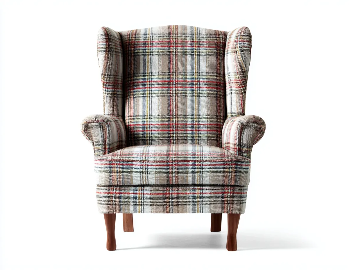 Poltrona - tessuto-legno - 78x83x106 cm - beige-rosso-grigio - classico-Craftgolab