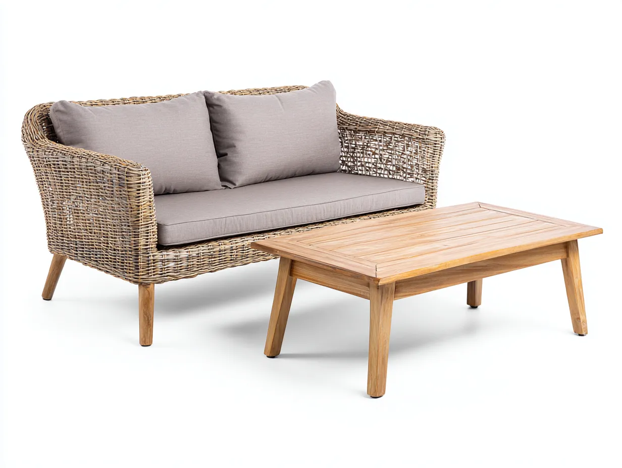 Divani da esterno-rattan sintetico-legno-160x78x80 cm-naturale-stile moderno intrecciato-Craftgolab