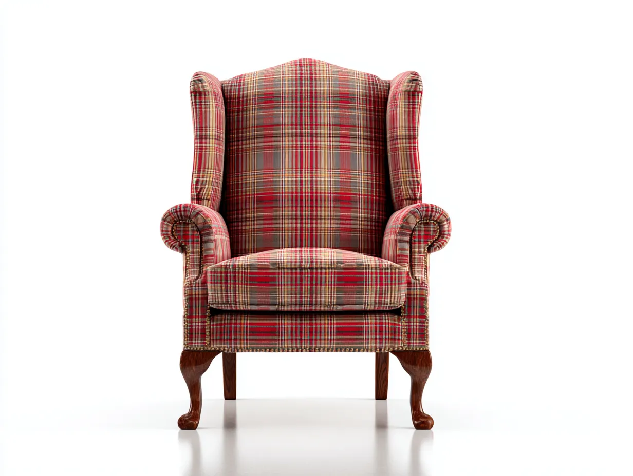 Poltrona - tessuto-legno - 79x84x107 cm - rosso-beige-verde - classico-Craftgolab