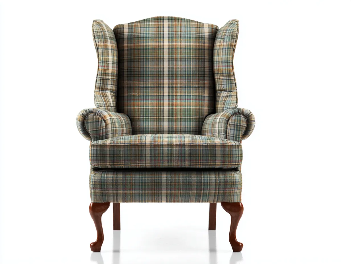 Poltrona - tessuto-legno - 80x85x108 cm - verde-beige-blu - classico-Craftgolab