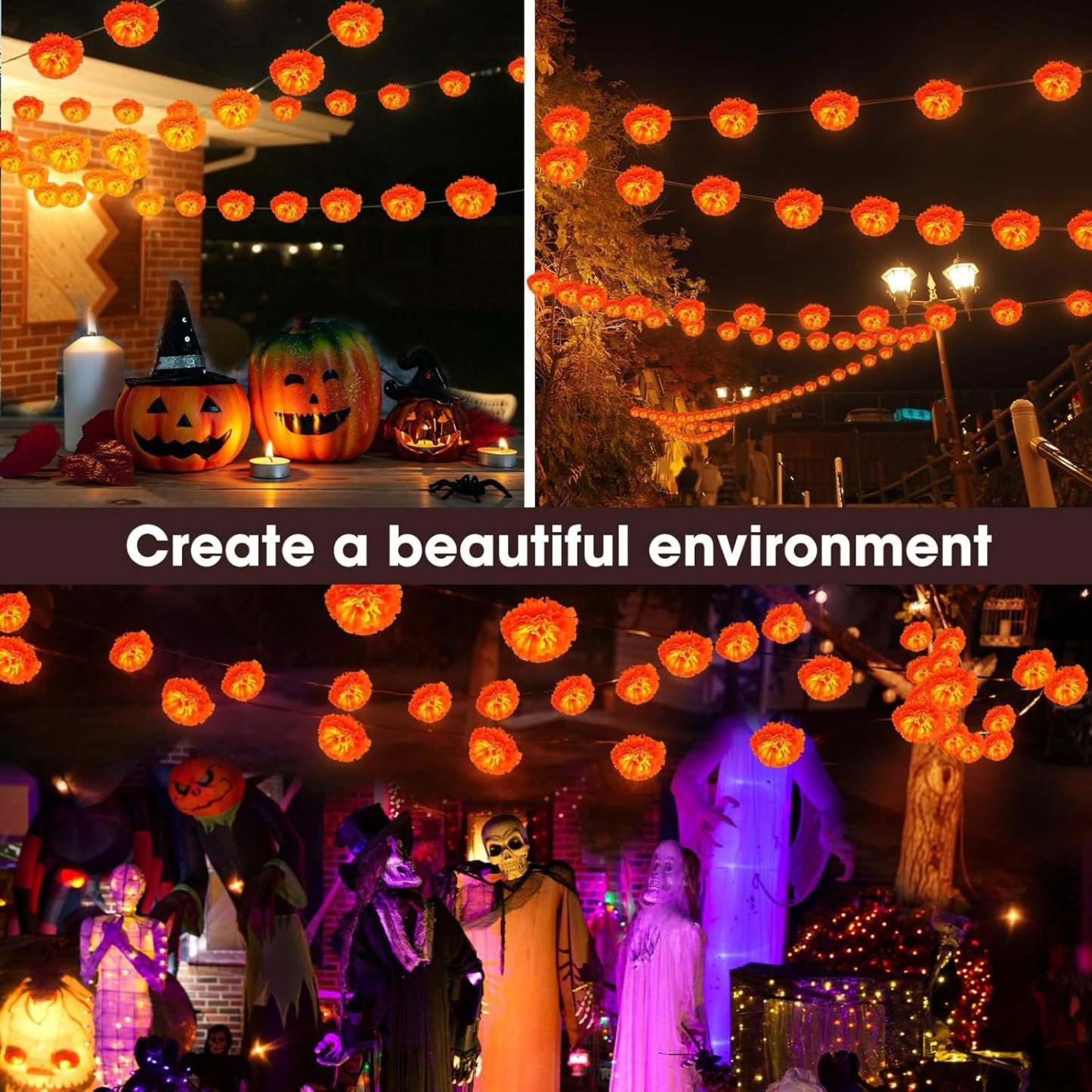 Mexican Marigold Flower String Lights
