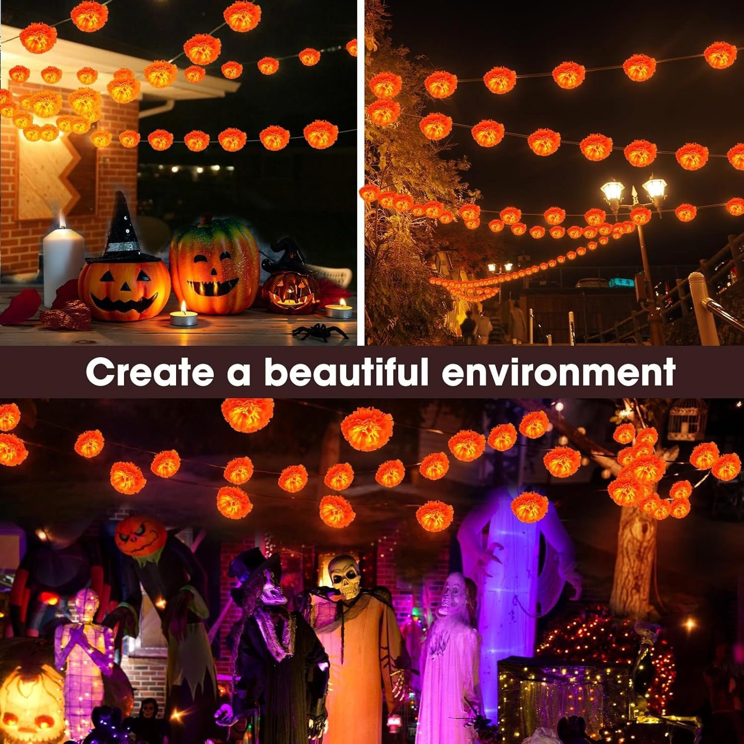 Mexican Marigold Flower String Lights