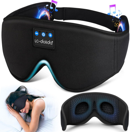 Bluetooth Sleep Mask with Headphones 3D Contoured Design