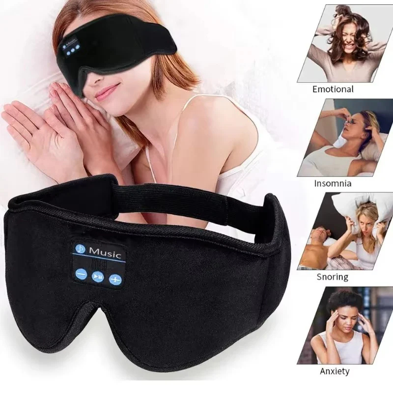 Bluetooth Sleeping Headphones with 3D Eye Mask and Built in HD Speakers