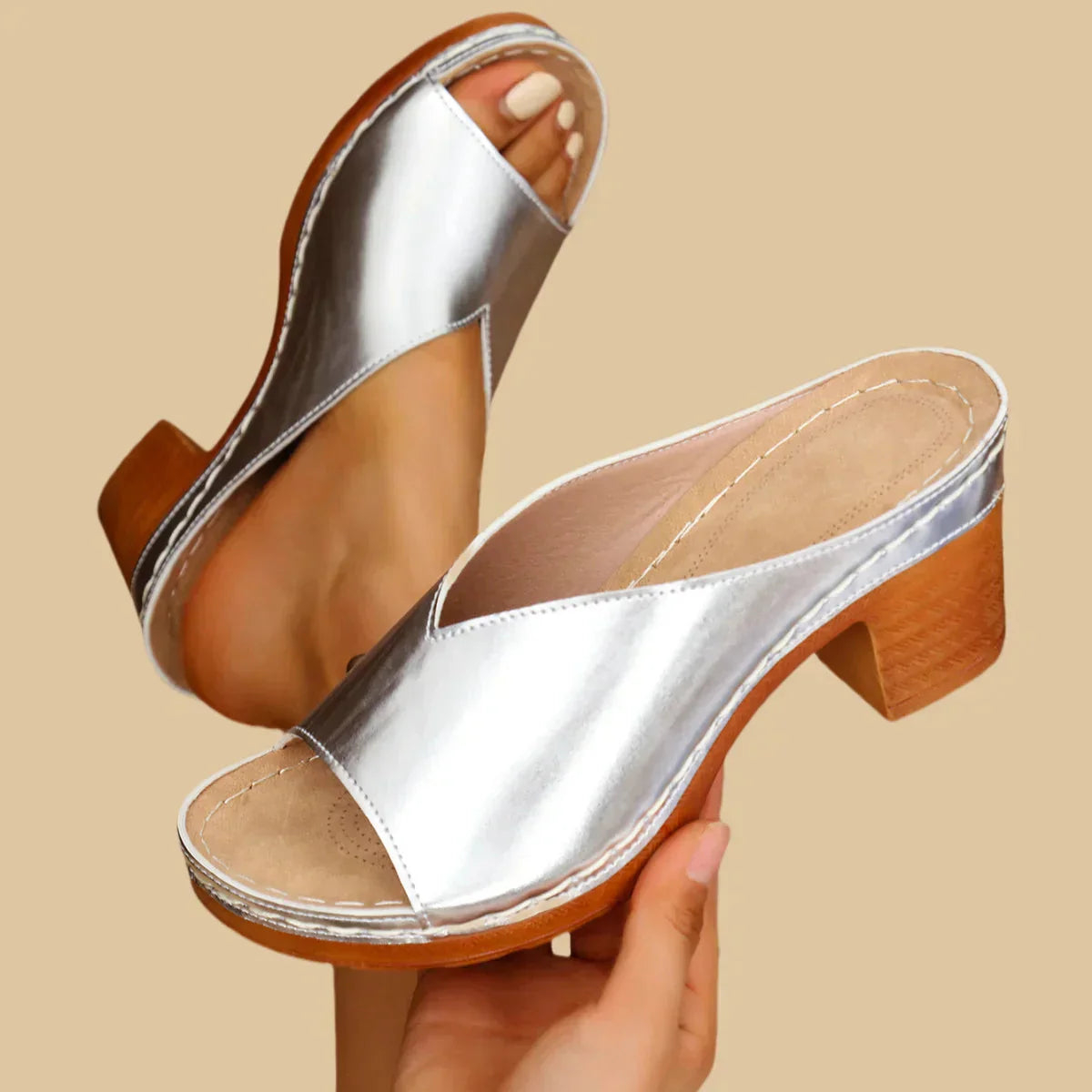 Orthopedic Chunky High Heel Sandals