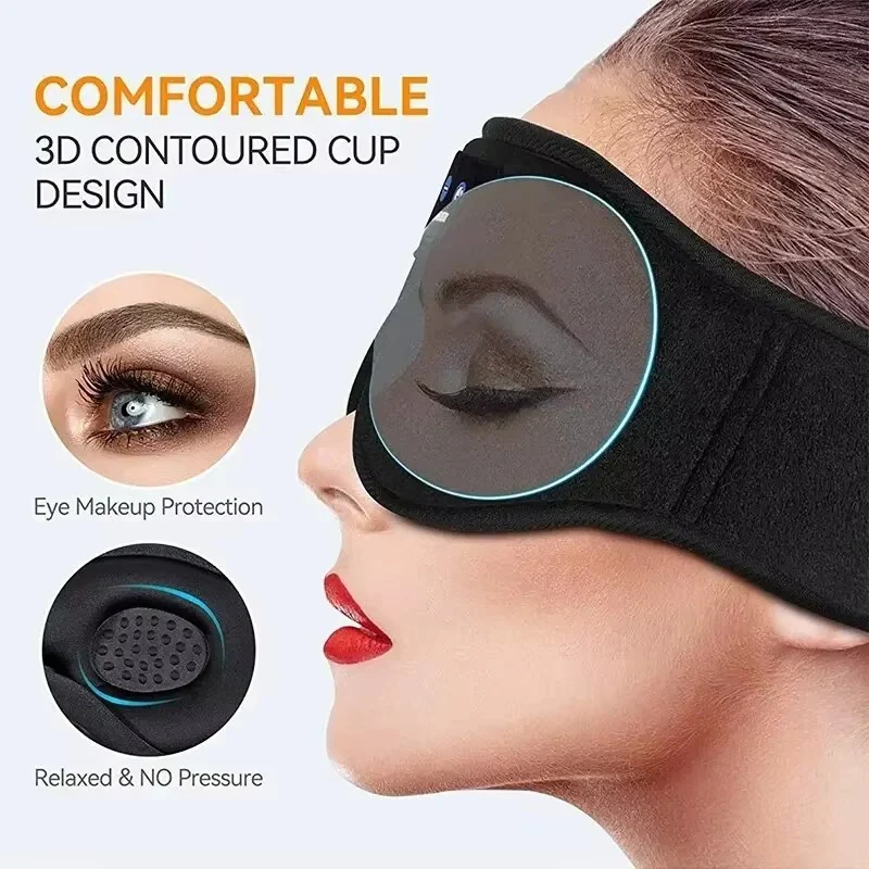 Bluetooth Sleeping Headphones with 3D Eye Mask and Built in HD Speakers