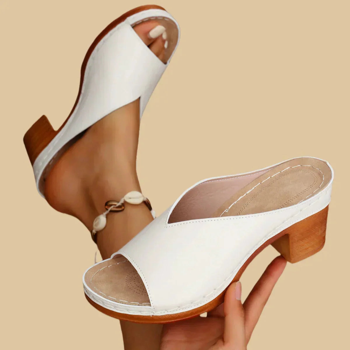 Orthopedic Chunky High Heel Sandals