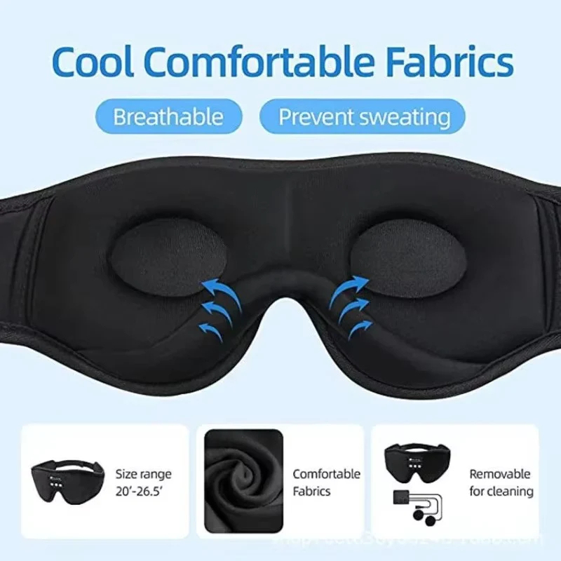 Bluetooth Sleeping Headphones with 3D Eye Mask and Built in HD Speakers