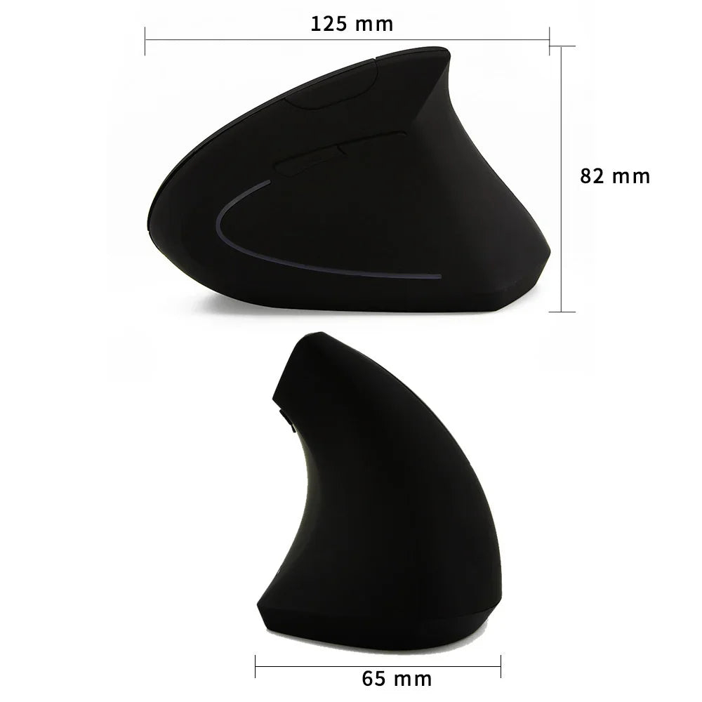 Left Hand Ergonomic Vertical Mouse – Wireless 2.4G with Side Buttons