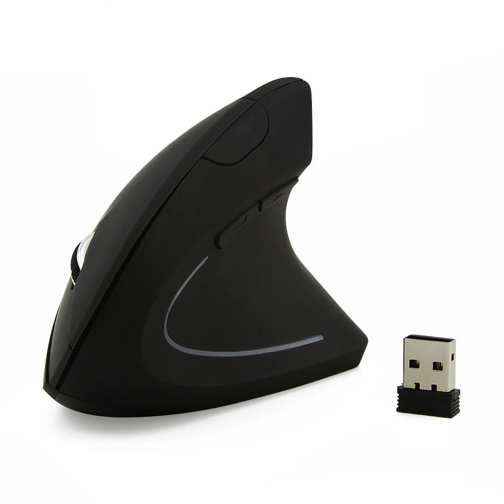 Left Hand Ergonomic Vertical Mouse – Wireless 2.4G with Side Buttons